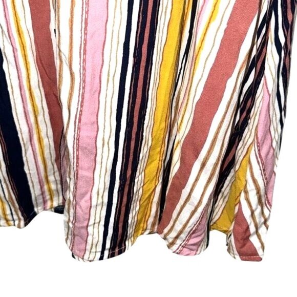 J For Justify Womens Striped Sleeveless Button-Front Dress 1X Multicolor - Picture 7 of 7